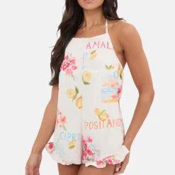 I Saw It First Ruffle Halter Playsuit in White