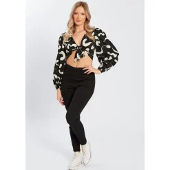 Influence Jog Pantng Elong Sleeve T-Shirtc Wst in Black