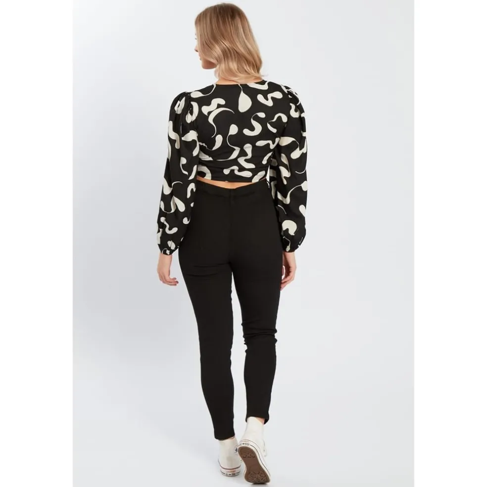 Influence Jog Pantng Elong Sleeve T-Shirtc Wst in Black