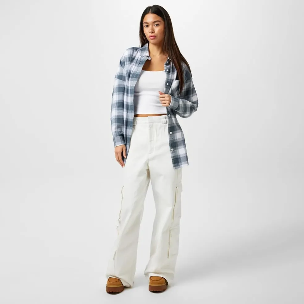 Jack Wills Regular Fit Long Sleeve Flannel Shirt in Blue