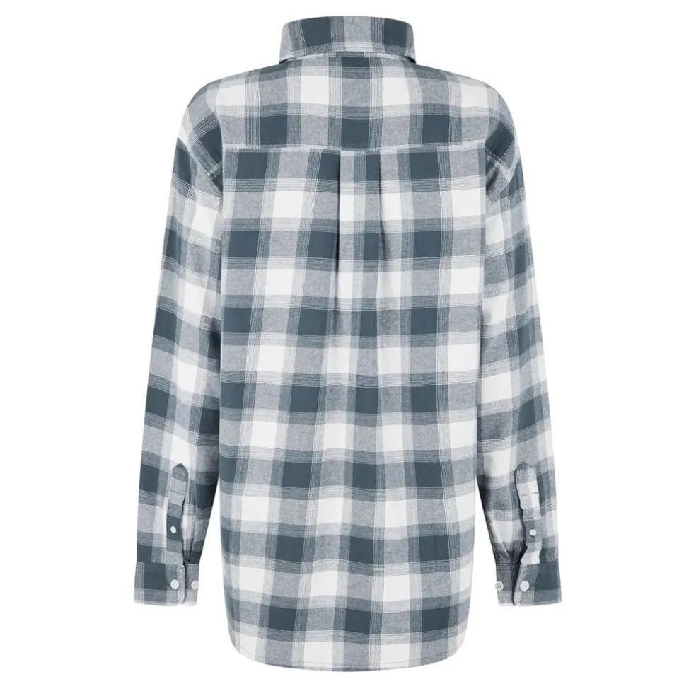 Jack Wills Regular Fit Long Sleeve Flannel Shirt in Blue