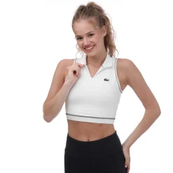 Lacoste Sport Polo Style Sports Bra in White