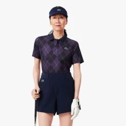 Lacoste Sport Regular Fit UV Protect Golf Polo Shirt in Purple