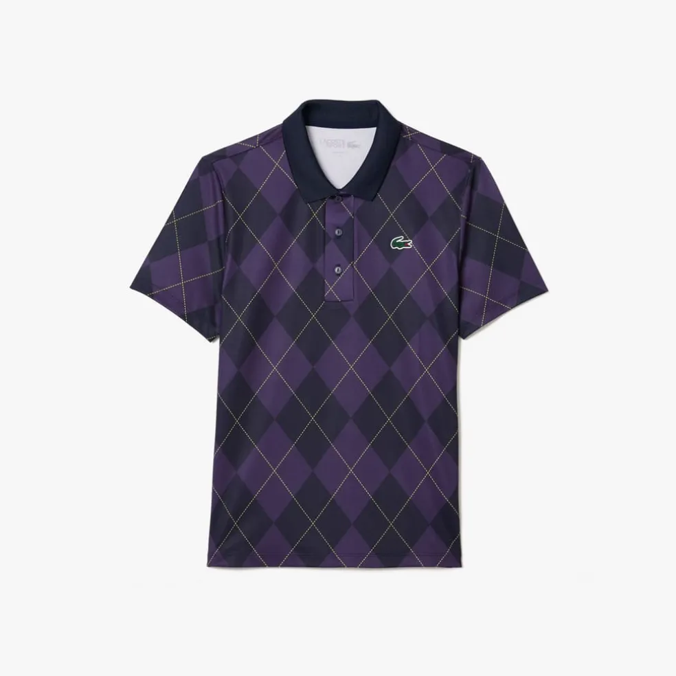 Lacoste Sport Regular Fit UV Protect Golf Polo Shirt in Purple