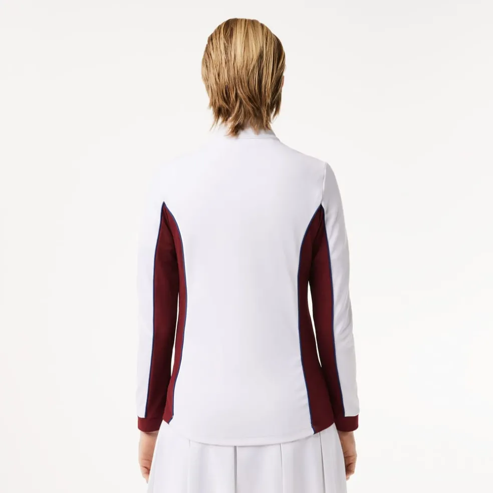Lacoste Sport Slim Fit Tennis Layering Sweatshirt in White red