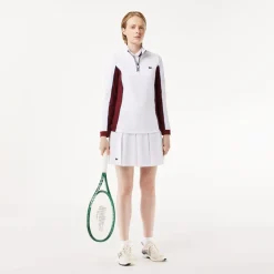 Lacoste Sport Slim Fit Tennis Layering Sweatshirt in White red