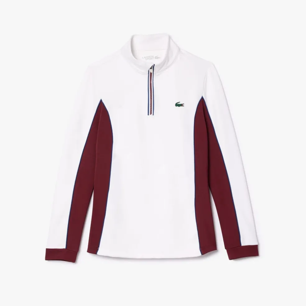 Lacoste Sport Slim Fit Tennis Layering Sweatshirt in White red