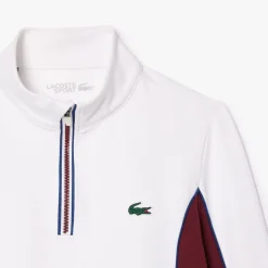 Lacoste Sport Slim Fit Tennis Layering Sweatshirt in White red