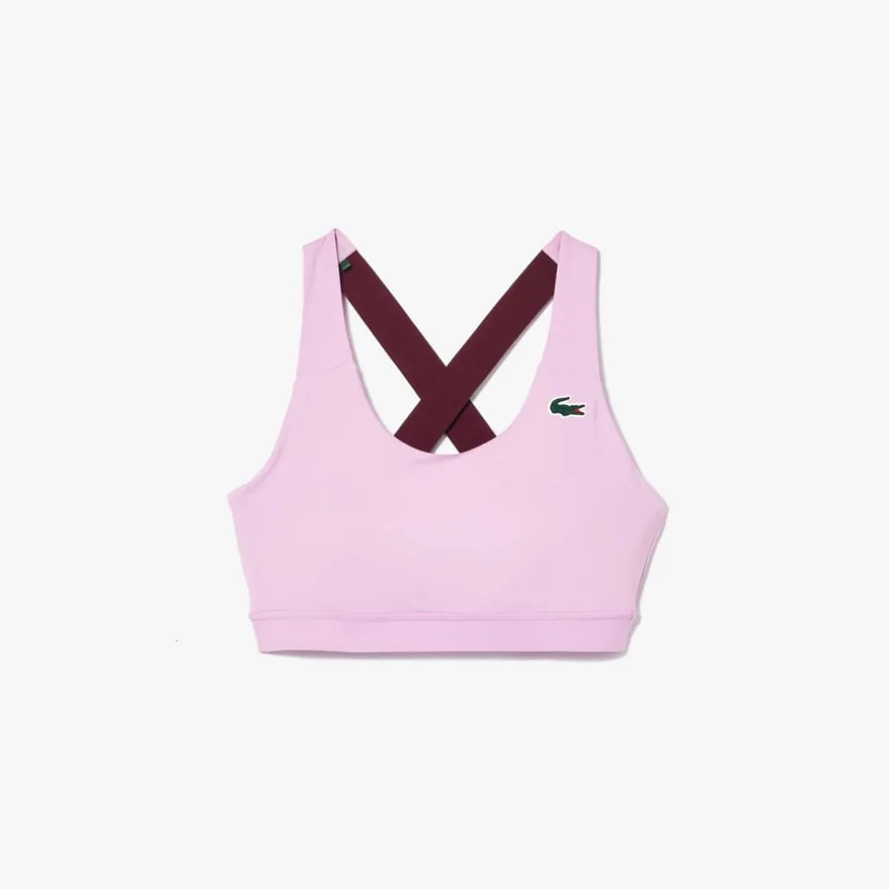 Lacoste Sport Sport Breathable Stretch Bralette in Pink