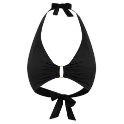 Lauren by Ralph Lauren Front Halter Bikini Top in Black