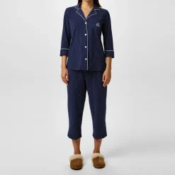 Lauren by Ralph Lauren Jersey Capri Sleep Set in Blue