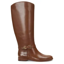 Lauren by Ralph Lauren Leather Riding Boots Flats in Brown