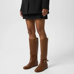 Lauren by Ralph Lauren Leather Riding Boots Flats in Brown