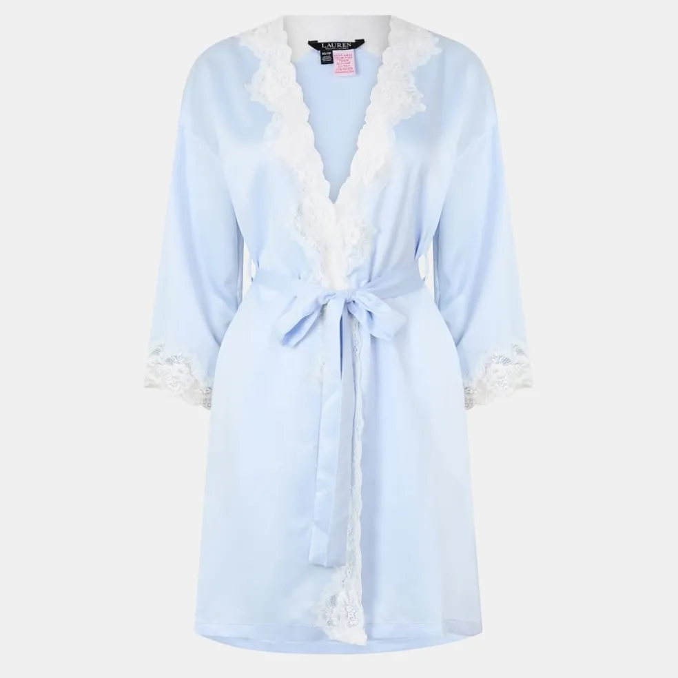 Lauren by Ralph Lauren Satin Robe in Blue