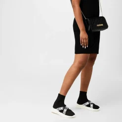 Love Moschino Strap Sock Runners in Black
