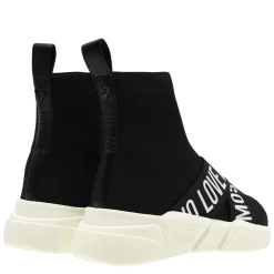 Love Moschino Strap Sock Runners in Black