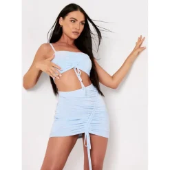 Missy Empire Crop Top in Blue