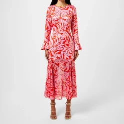 Never Fully Dressed Crew Neck Maxi Wrap Dress in Pink