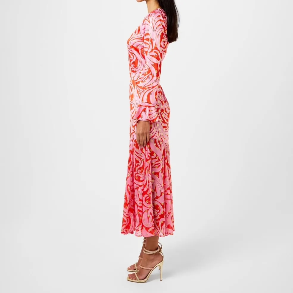 Never Fully Dressed Crew Neck Maxi Wrap Dress in Pink
