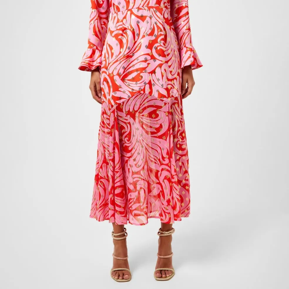 Never Fully Dressed Crew Neck Maxi Wrap Dress in Pink