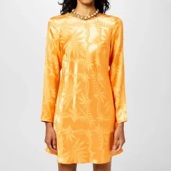 Never Fully Dressed Soho Crew Neck Mini Slip Dress in Orange