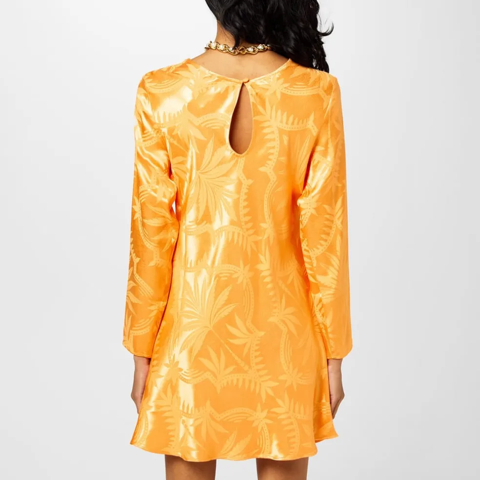 Never Fully Dressed Soho Crew Neck Mini Slip Dress in Orange