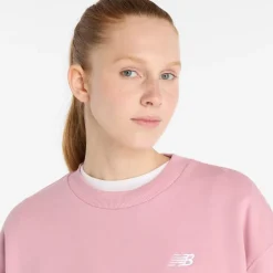 New Balance Balance French Terry Crewneck Top in Pink