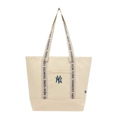 New Era Mlb Strap Canvasas Tote Bag in Beige