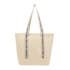 New Era Mlb Strap Canvasas Tote Bag in Beige