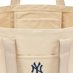 New Era Mlb Strap Canvasas Tote Bag in Beige