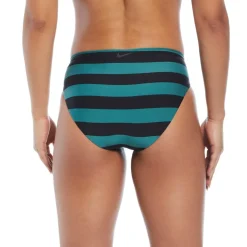 Nike Horizontal Stripe Bikini Bottom in Black