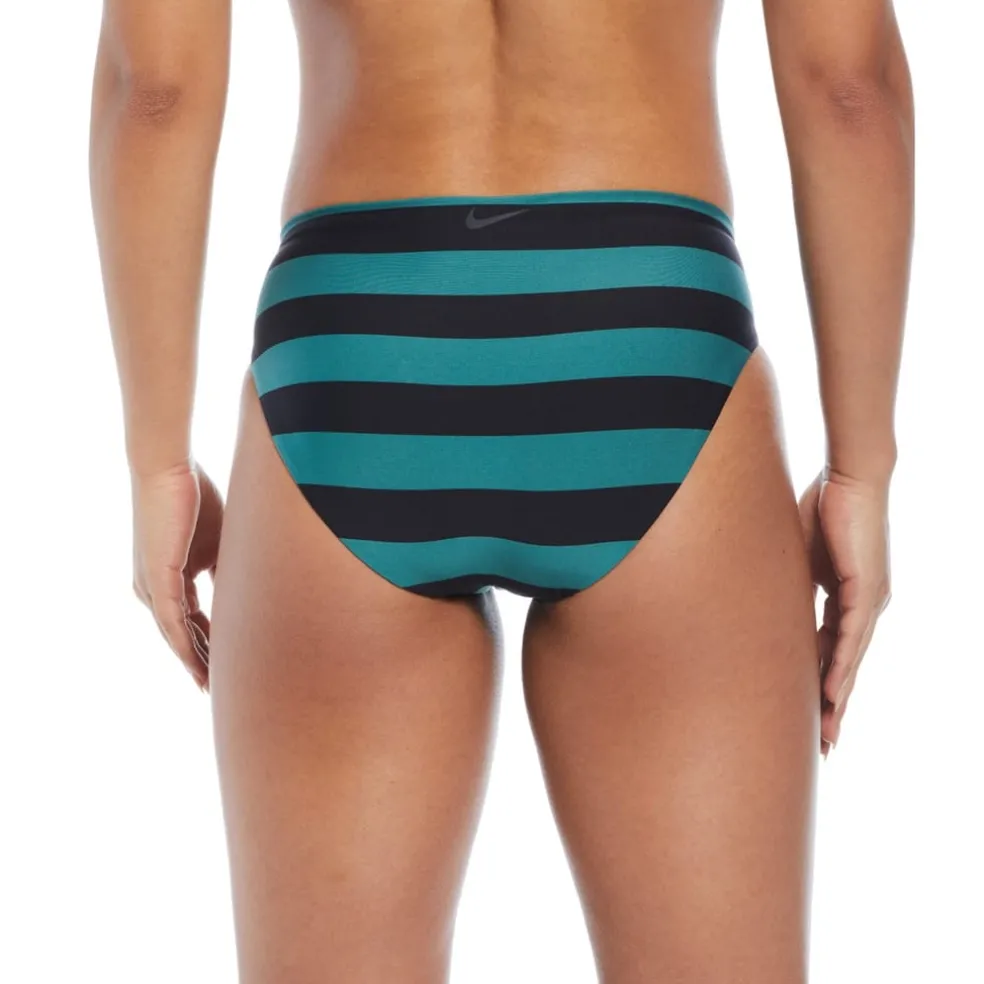 Nike Horizontal Stripe Bikini Bottom in Black