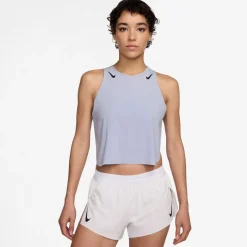 Nike Womens Aeroswift Dri Fit Adv Running Crop Tank Top in Blue