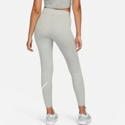 Nike Womens Sportswear Essential Mid Rise Swoosh Leggings in Grey