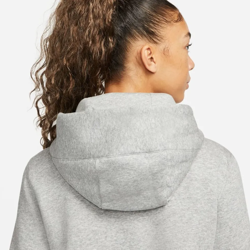 Nike Womens Sportswear Phoenix Fleece Pullover Hoodie in Grey