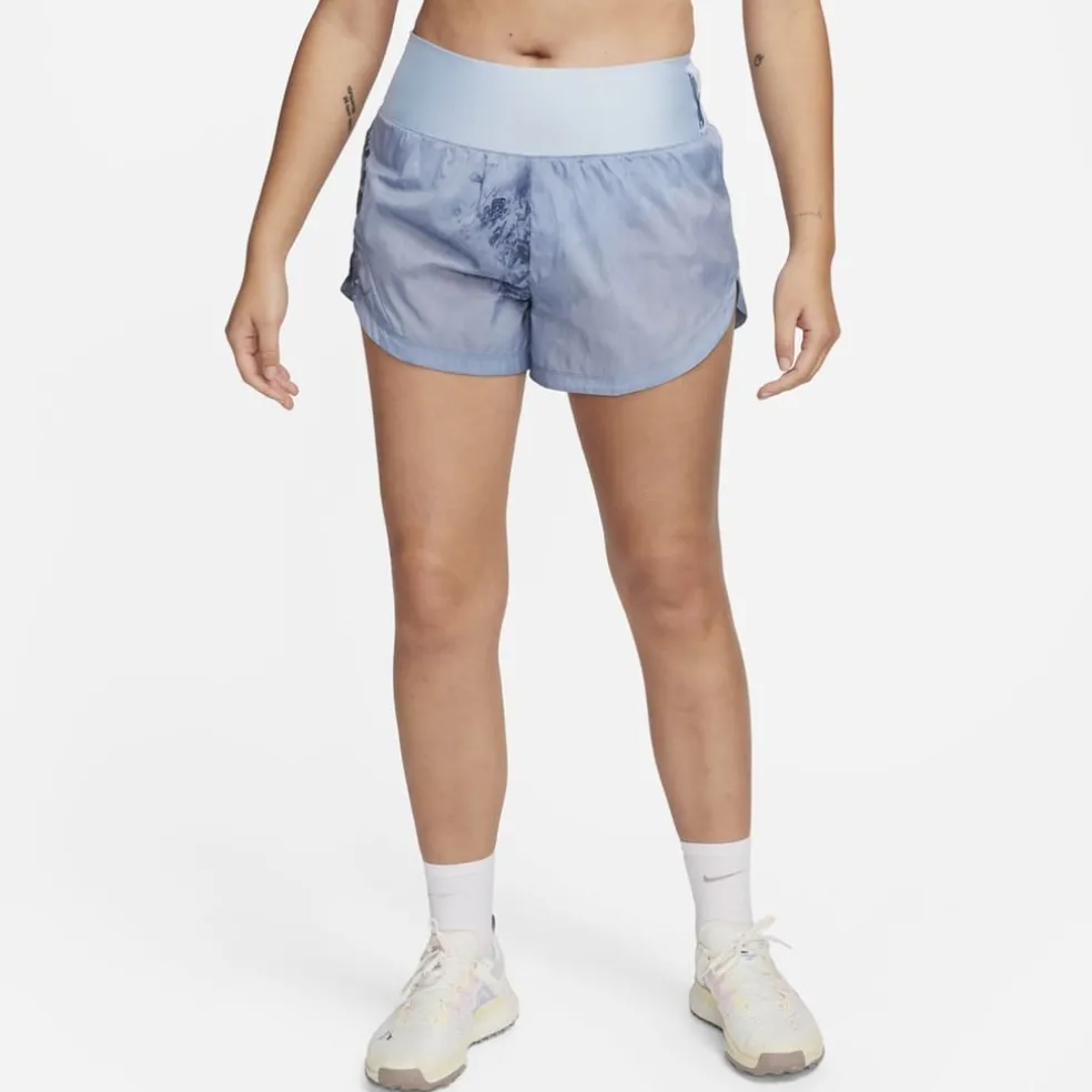Nike Womens Trail Repel Mid Rise 3 Running Shorts in Blue