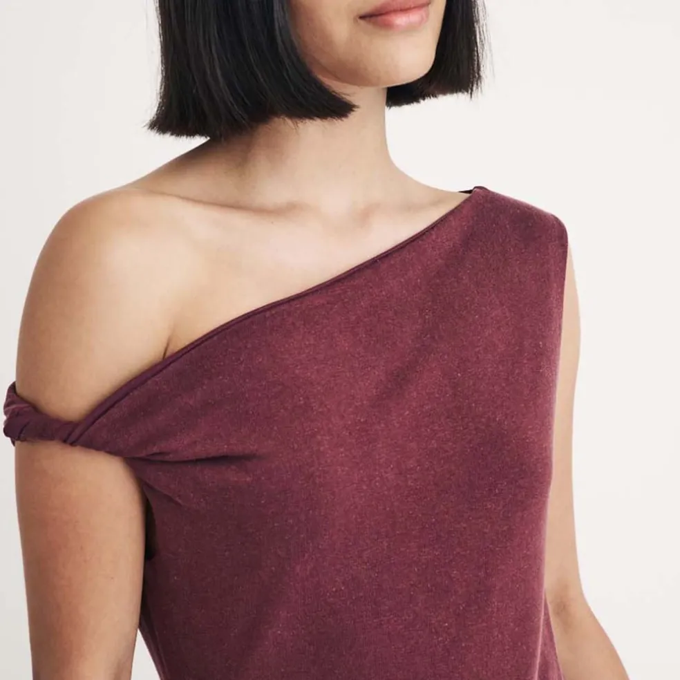 Nobodys Child Andrea Twist Shoulder Midi Dress in Purple