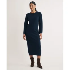 Nobodys Child Ls Knit Crew Neck Midi T-Shirt Dress in Blue