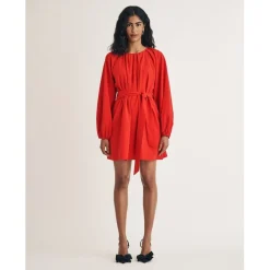 Nobodys Child Mayall Crew Neck Mini A-Line Dress in Red