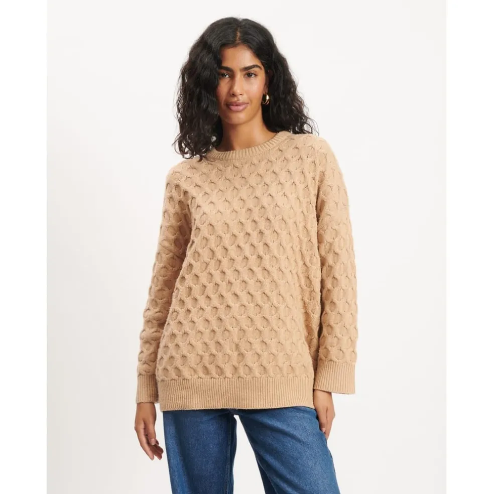 Nobodys Child Oszd Crw Nk Jmp in Beige