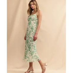 Nobodys Child Rbyn Cowl Neck Midi Slip Dress in Green