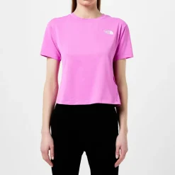 North Face Cropped Crew Neck Regular Fit T-Shirt in Pink