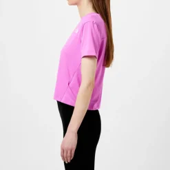 North Face Cropped Crew Neck Regular Fit T-Shirt in Pink
