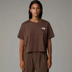 North Face Cropped Simple Dome T-Shirt in Brown