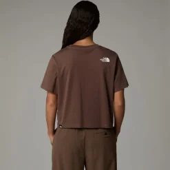 North Face Cropped Simple Dome T-Shirt in Brown