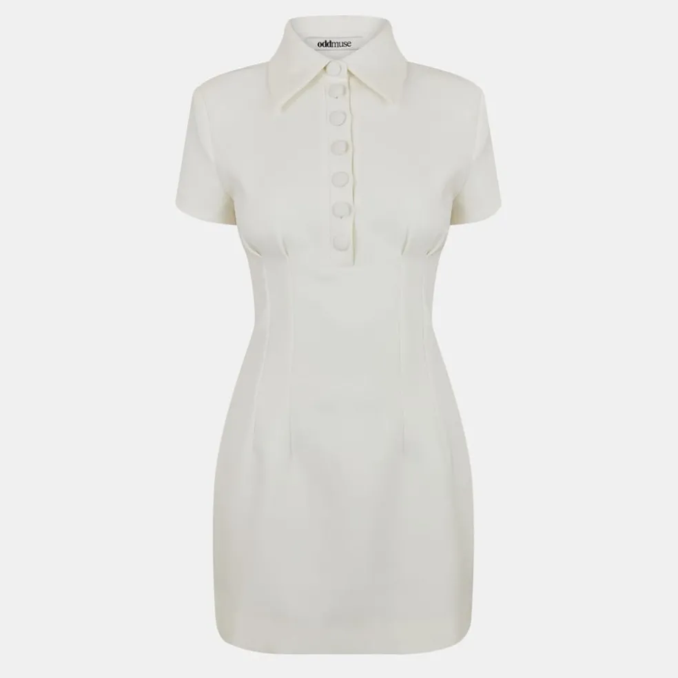 Odd Muse Om The Ultimate Muse Collared Mini Dress in White