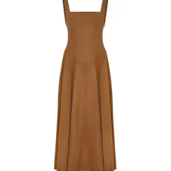 Odd Muse The Ultimate Muse Low Waist Square Neck Midi Dress in Green