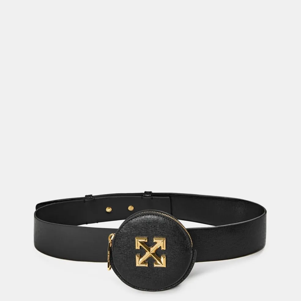 Off White Coin Strp Wlet in Black