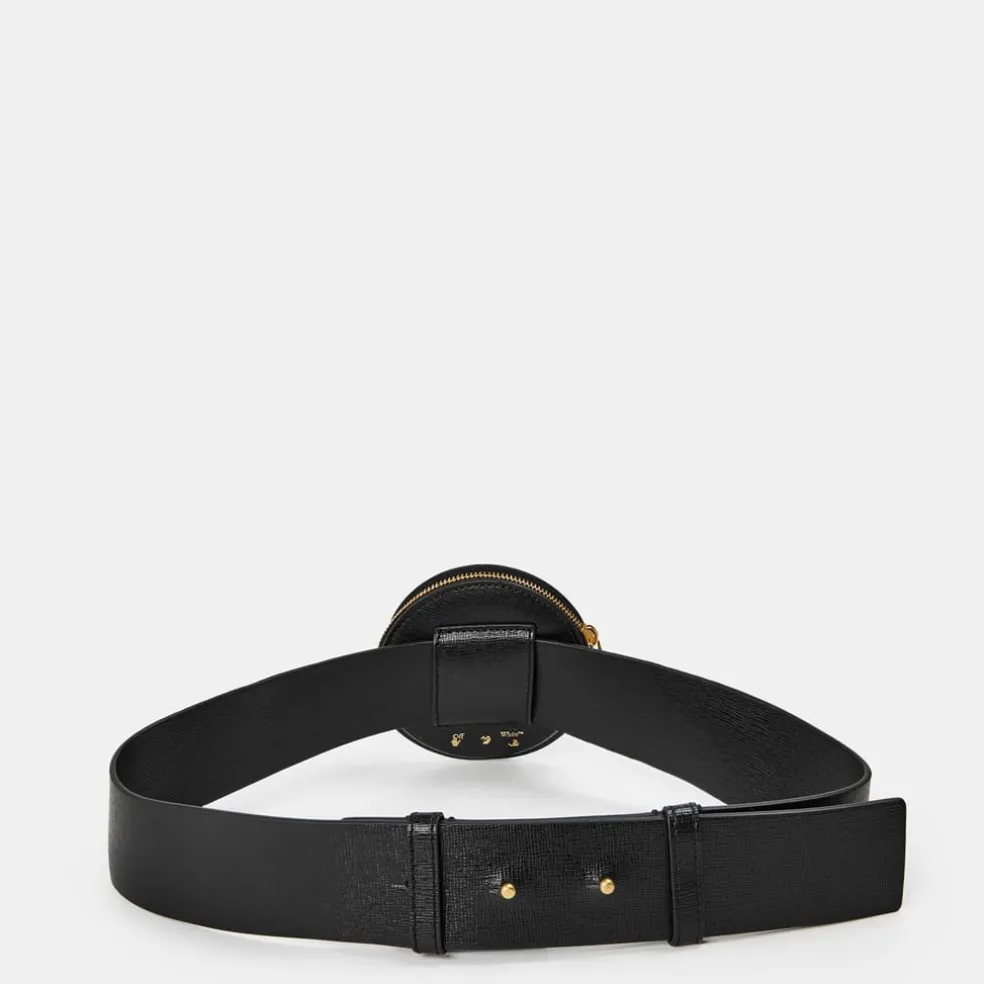 Off White Coin Strp Wlet in Black