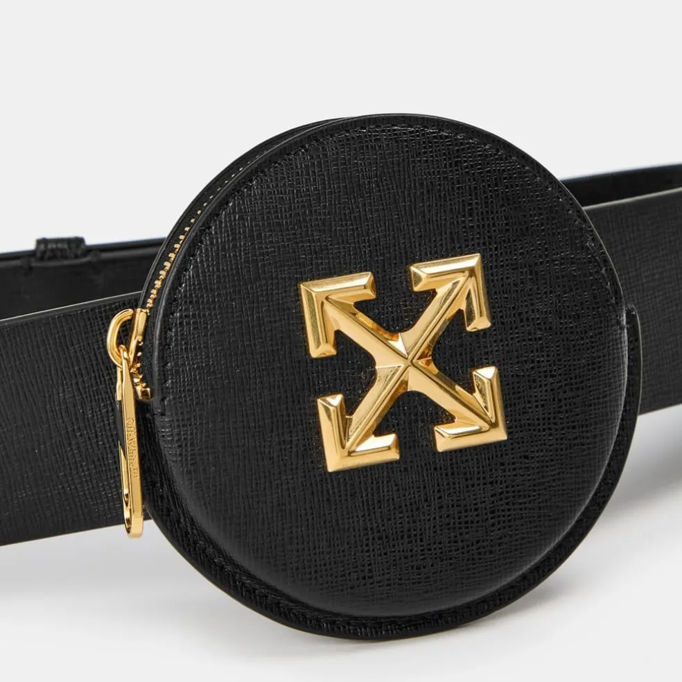 Off White Coin Strp Wlet in Black